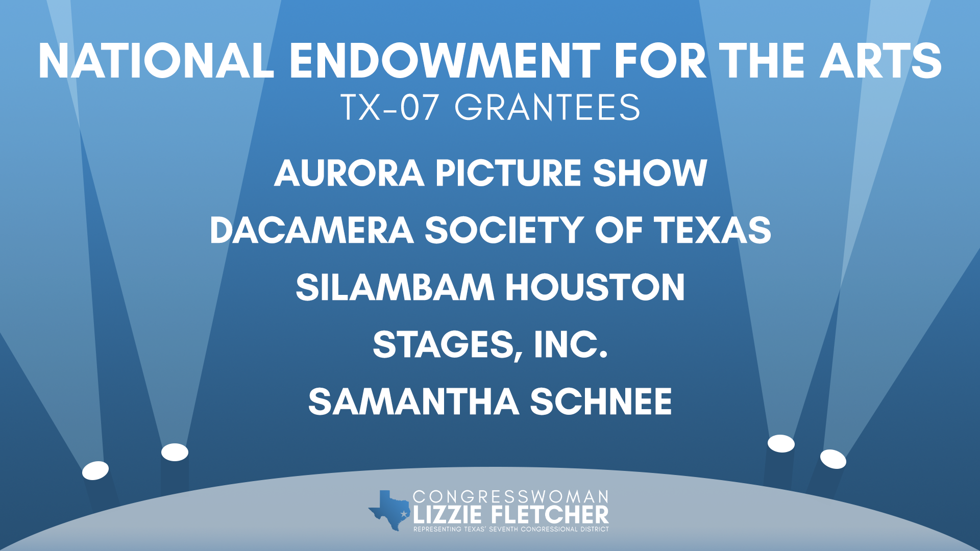 Congresswoman Lizzie Fletcher Announces Five Grants for Arts Projects