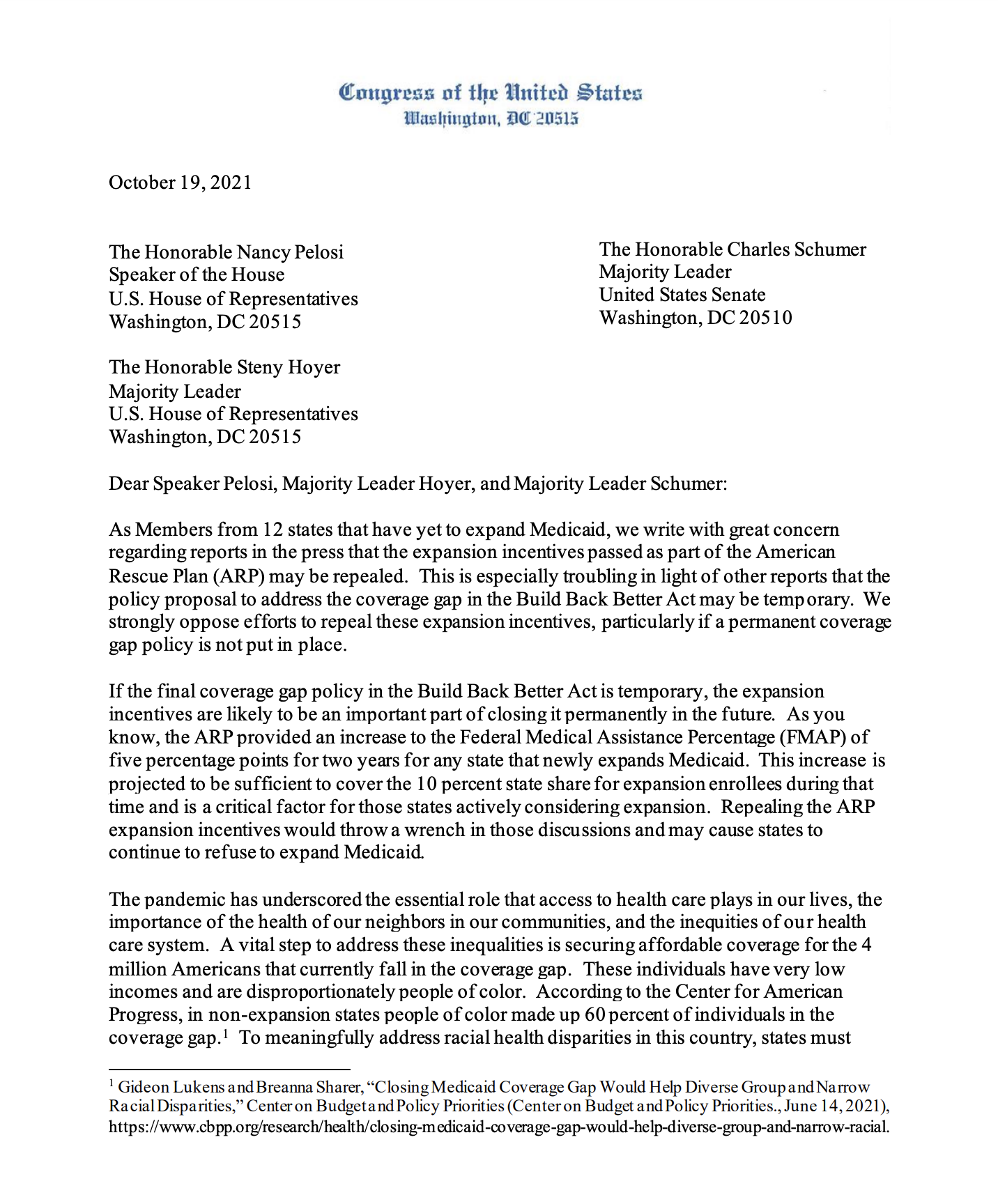 Medicaid Expansion Letter 1