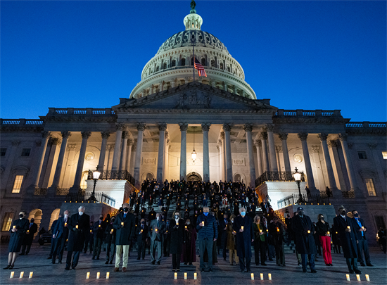 Congress held a candlelight vigil on Feb. 23, 2021 in memory of the 500,000 Americans lost to COVID-19